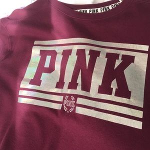 PINK Holo Logo Long Sleeve Sweater SzXS. GUC